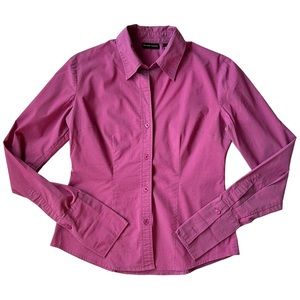 New York & Company Pink Y2K Button Down Dress Shirt